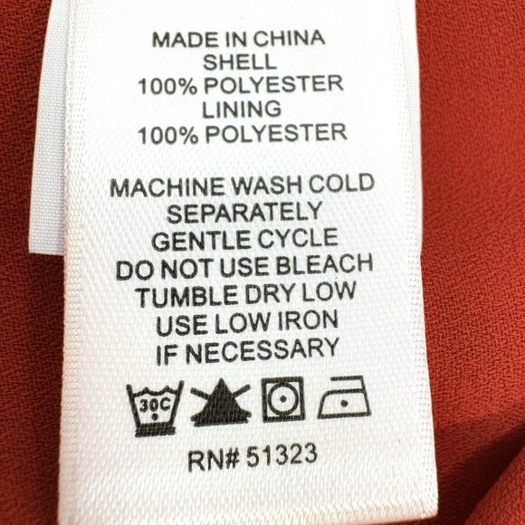 CeCe Womens Red Blouse Ruffled Neck Short Flutter Sleeve Size 1X Lined Feminine - Picture 10 of 10